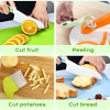 Jetcloudlive 7Pcs Wooden Kids Kitchen Knife, Plastic Safe Knife Set Include Wood Kids Safe Knife, Serrated Edges Plastic Toddler Knife, Plastic Potato